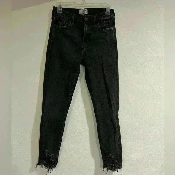 AGOLDE Las Angeles size 28 black distressed jeans in used pre owned condition - Picture 3 of 7